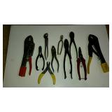 Hand tool group, variety of snips and grips