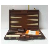 Portable backgammon set. Complete with rules.