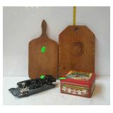 Group lot: two wooden cutting boards, portable