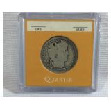 1909 Barber Quarter in case