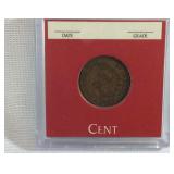 1907 Indian Head Penny in case