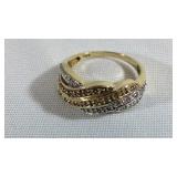 Genuine Diamond Two Tone Sterling Silver Cluster