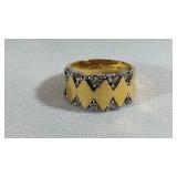 14 K Electric Gold Plated CZ Ring Size 7