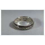 Sterling Silver Band w/ Enscipted Designs Size
