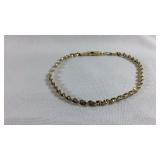 Gold Toned Sterling Silver Rope Chain Bracelet
