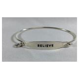 Chamilia Sterling Silver "Believe" Hook Bracelet