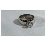 Sterling Silver CZ Ring Size 4.5-4.75 3.9 Grams