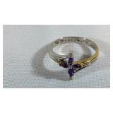 Genuine Diamond Sterling Silver Ring w/ Flower
