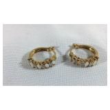 Gold Plated Sterling Silver Opal Earrings 4.2