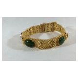 Gold Plated Jade Clasp Bracelet