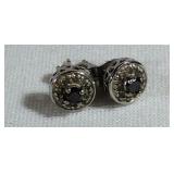 Black & White Diamond Sterling Silver Earrings