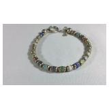 Multicolored Stone Sterling Silver 7 inch