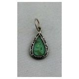 Green Stone Sterling Silver Pendant