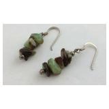 Green Stone Sterling Silver Earrings