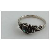 Abalone Sterling Silver Ring Size 7.5