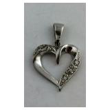 Sterling Silver CZ Heart Pendant