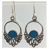 Turquoise Sterling Silver Dangle Earrings