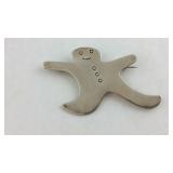 Sterling Silver Gingerbread Man Pin
