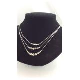 Multi-strand Sterling Silver Bead 20 inch