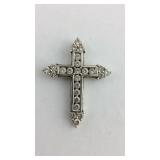 Sterling Silver & CZ Cross Pendant