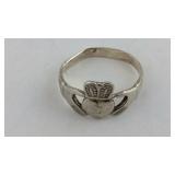 Claddaugh Sterling Silver Ring Size 10