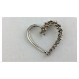 Diamond Sterling Silver Heart Pendant