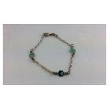 Enamel Sterling Silver 7 inch  Bracelet