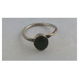 Jade Sterling Silver Ring Size 3.5