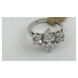 CZ Sterling Silver Ring Size 5