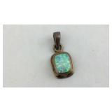 Faux Opal Sterling Silver Pendant