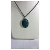 22 x 13 mm Turquoise Pendant Necklace