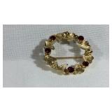 Garnet Pin/Brooch missing 3 Stones