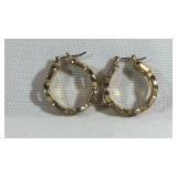 Gold Plated Earrings w/ Hinged Ear wire Clasp