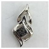 Black & White Diamond Sterling Silver Pendant