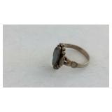 Obsidian Sterling Silver Ring Size 5.5