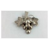 Grape Sterling Silver Pin