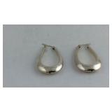 Sterling Silver Long Hoop Earrings