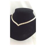 V Sterling Silver 18 inch Necklace