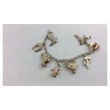 Western Theme Sterling Silver 7 inch Bracelet