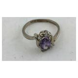 Amethyst Sterling Silver Ring Size 7.5