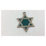 Inlaid Turquoise Sterling Silver Star of David