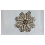 Flower Shaped Silver Wire Pendant