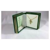 May Emerald 18 K Gold Plated Cross w/ Genuine