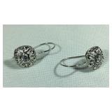 Sterling Silver Earrings w/ Heart Shaped CZ