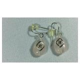 Pink Stone Earrings w/ Simulated Diamond Accents