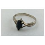 Black Onyx Sterling Silver Size 9 Ring