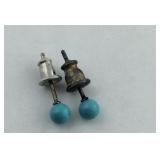 Turquoise Sterling Silver Ball Earrings