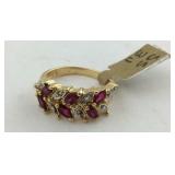 Ruby & Diamond Accent Gold over Sterling Silver