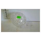 Crystal - footed rose bowl with etched floral