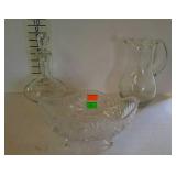 Glassware - crystal oval footed pinwheel pattern